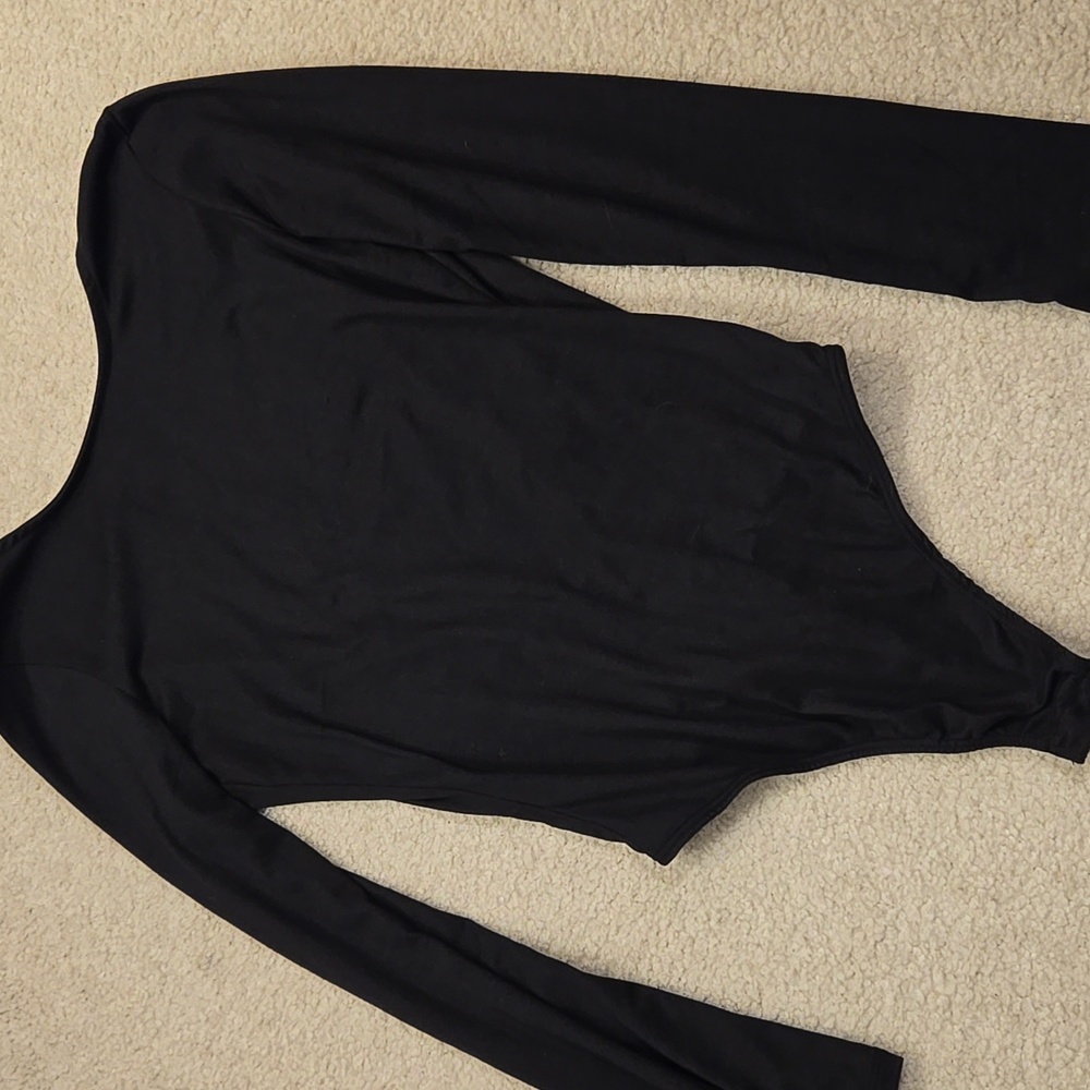 Low-back Black Bodysuit